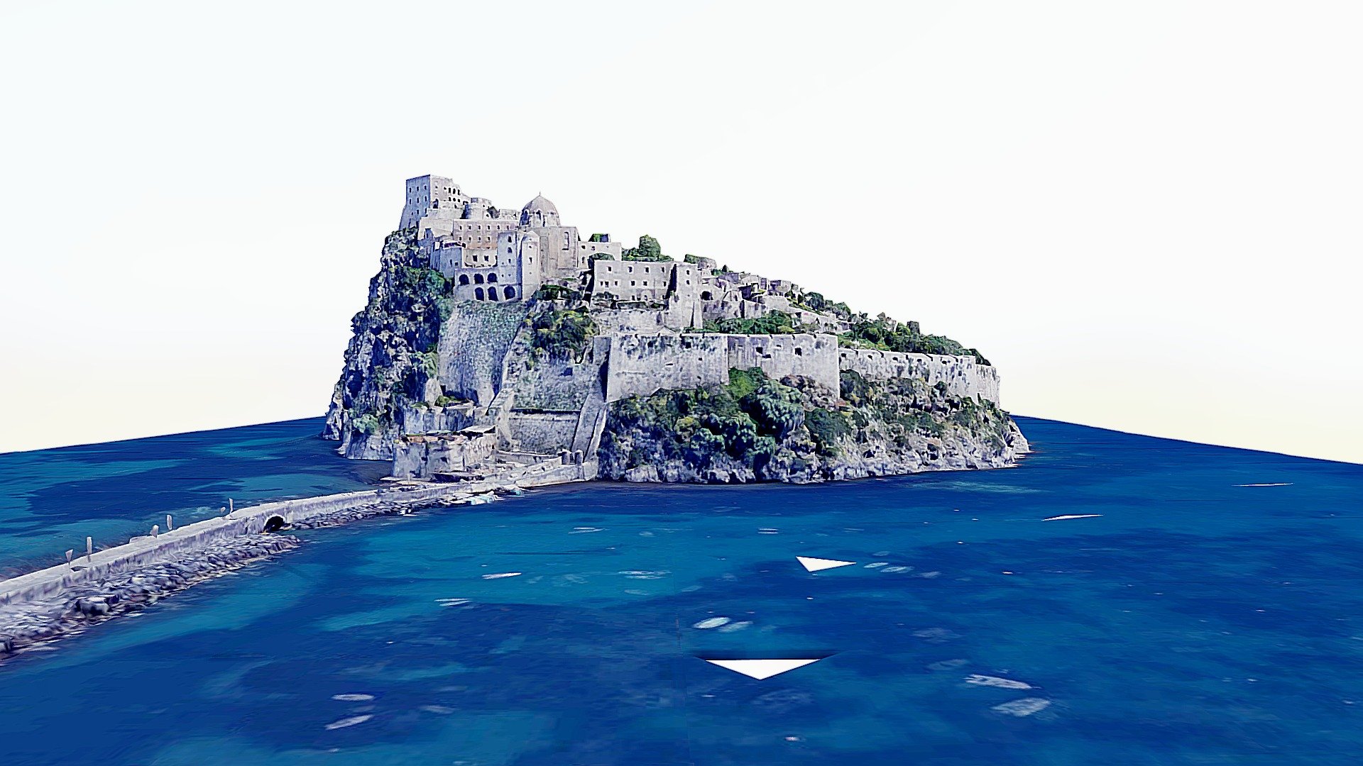 Aragonese Castle,medieval,bridge,Ischia 3d model