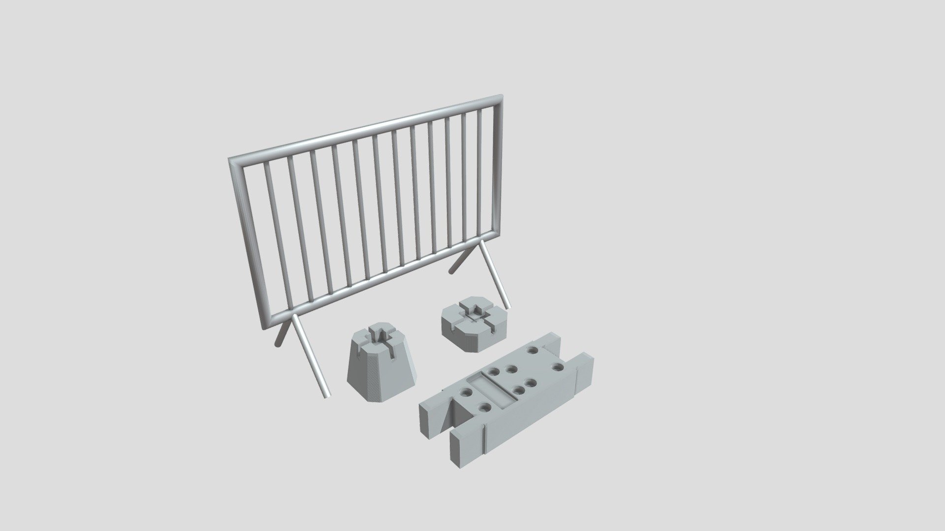 Barrier and Concrete blocks 3d model