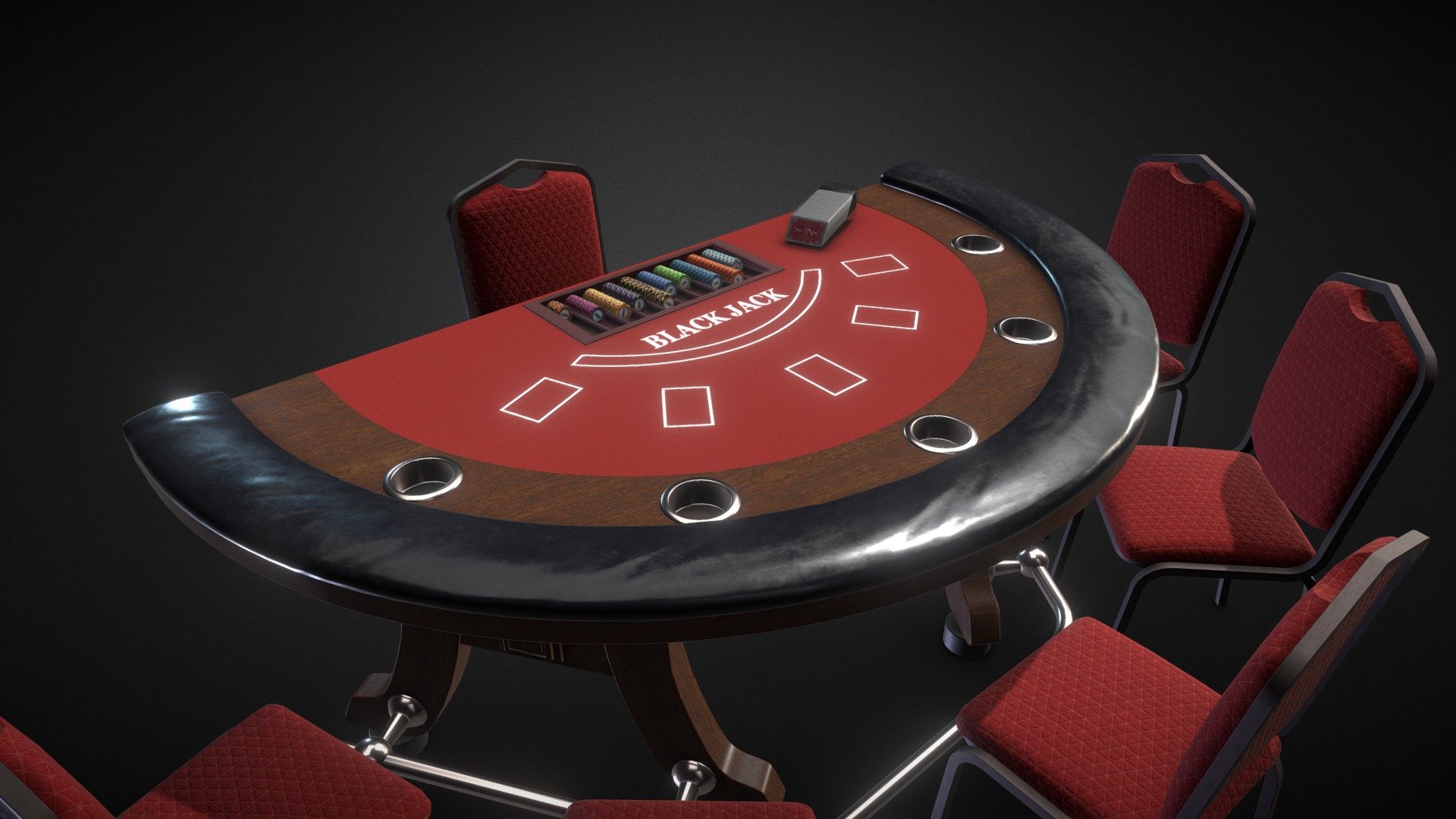 blackjack table 3d model