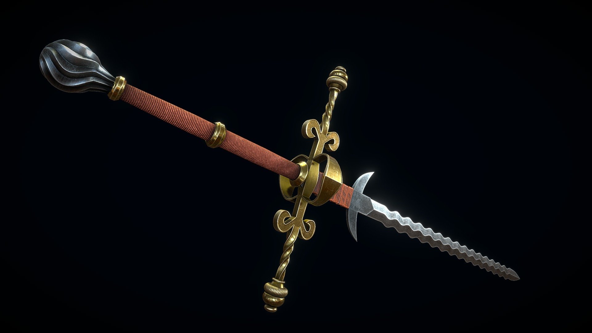 Two-handed Flamberge 3d model