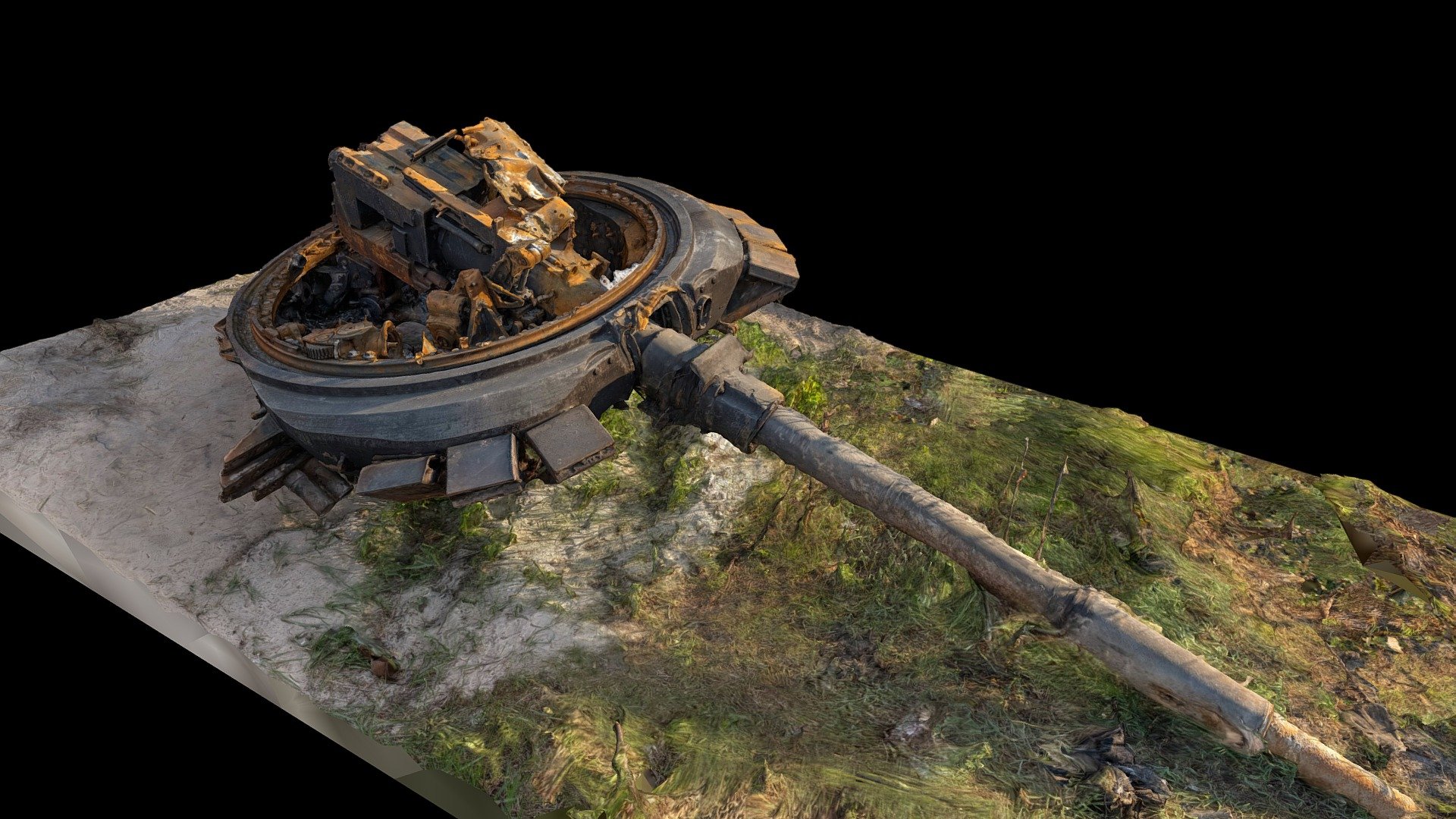 Burned tower of a Russian tank 3d model