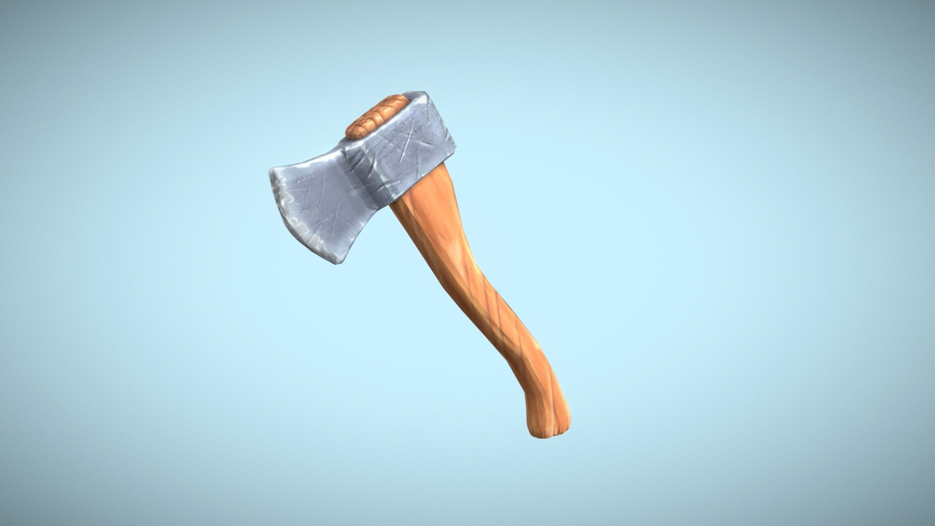 Hand Painted Stylized Hatchet 3d model