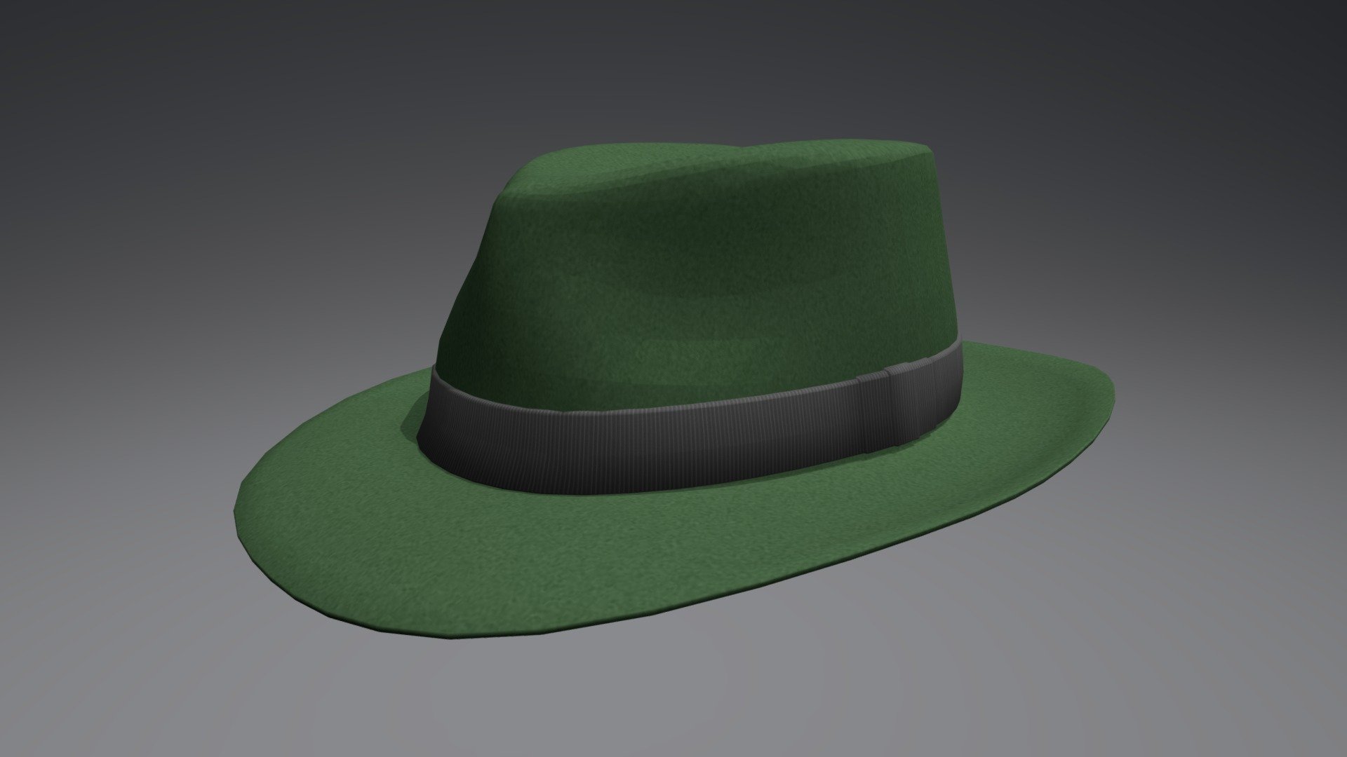 Trilby Hat (Green) 3d model