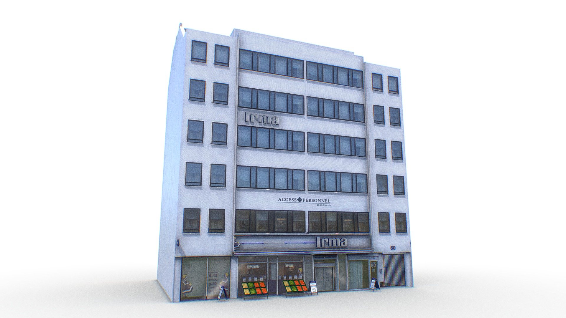 Copenhagen Irma Supermarket Office Building 3d model