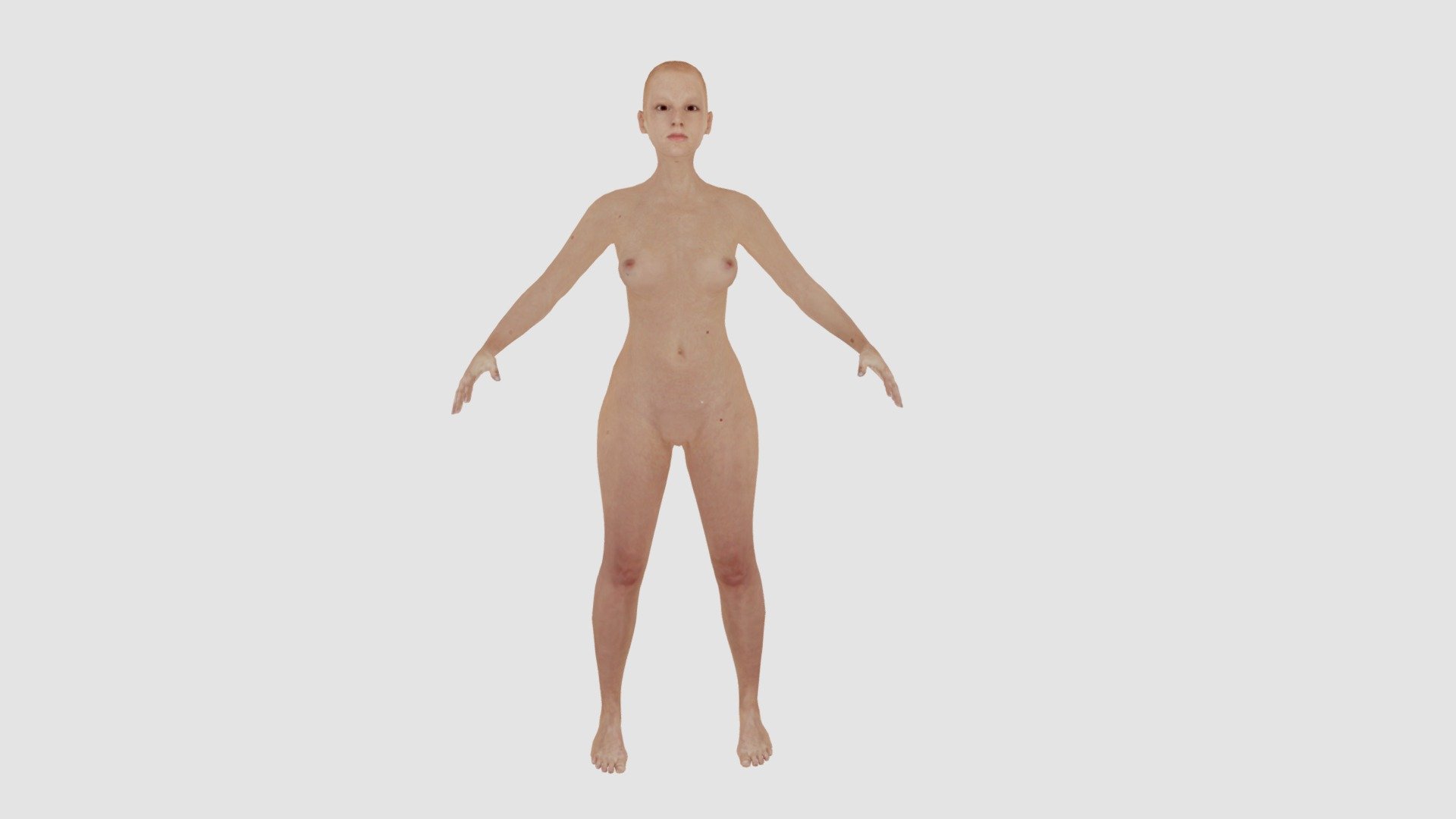 Realistic European Woman rigged 3d model