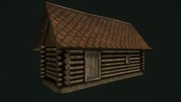 Traditional slavic wooden warehouse