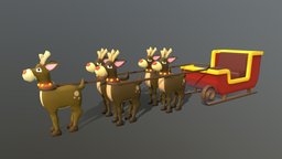 Santa Sleigh With Deers