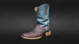 Blue Left Cowboy Boot