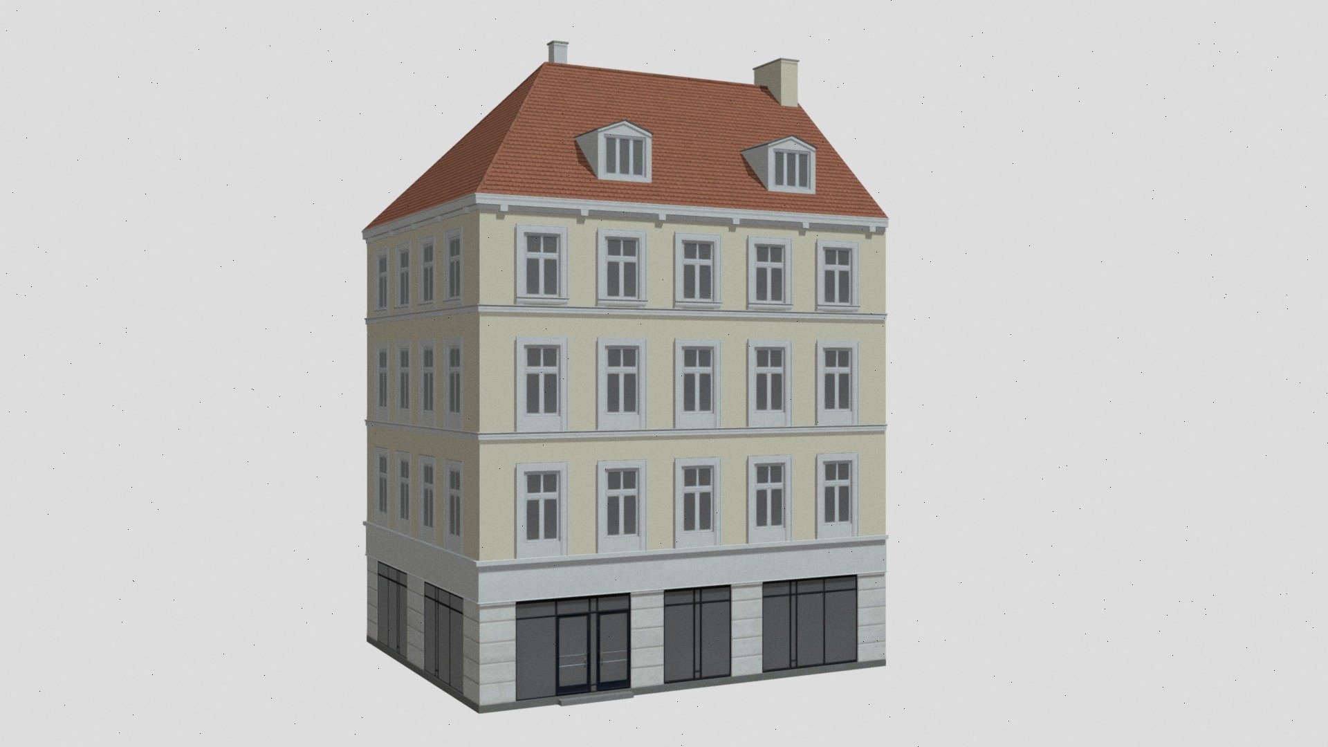 European Commercial Building 3d model