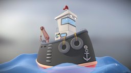 stylized fishing boat