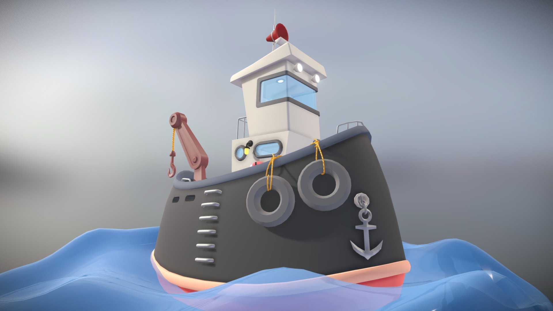 stylized fishing boat 3d model