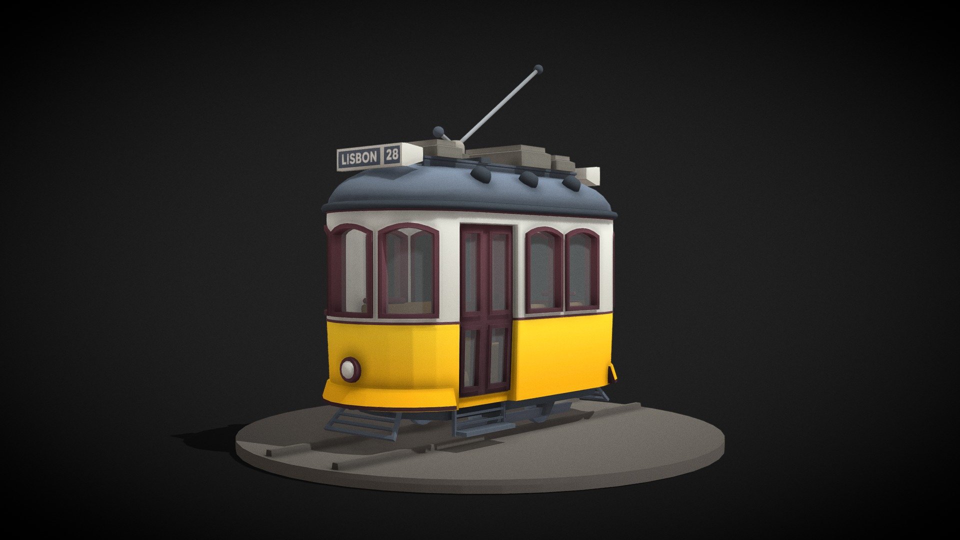 Stylised Tram 3d model