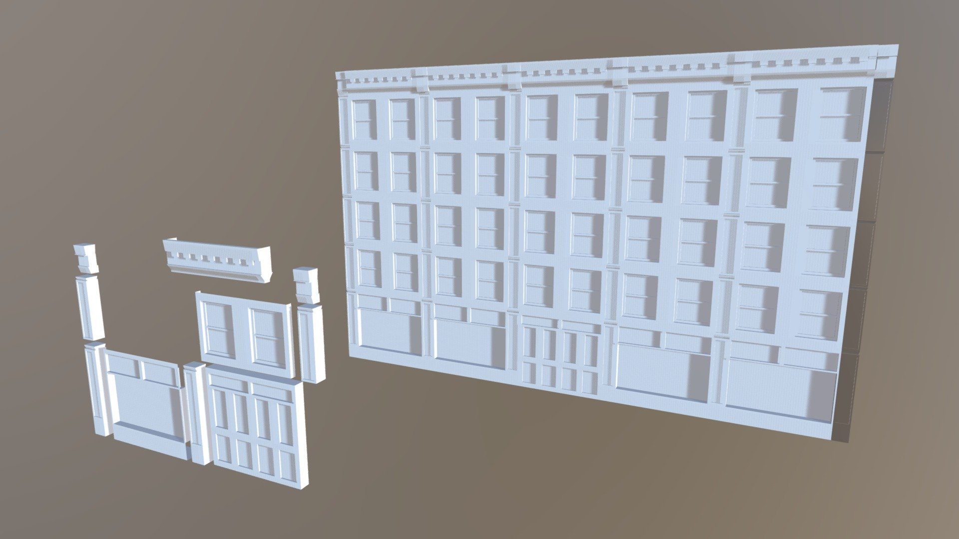 Modular Building Front 3d model