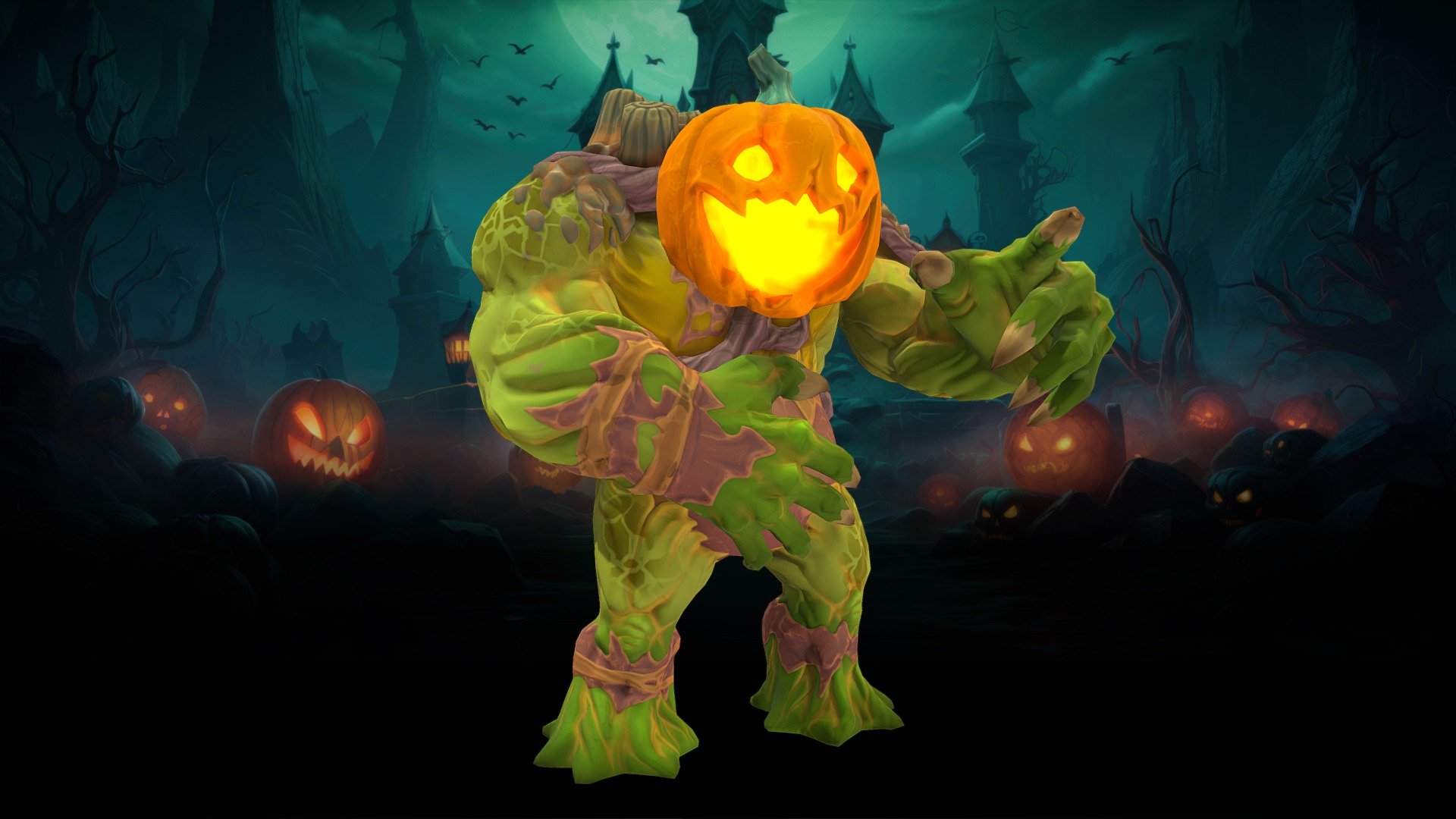 Stylized Halloween Pumpkin Creature 3d model