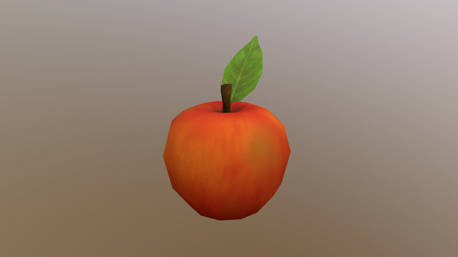 Red Low-Poly Apple 3d model