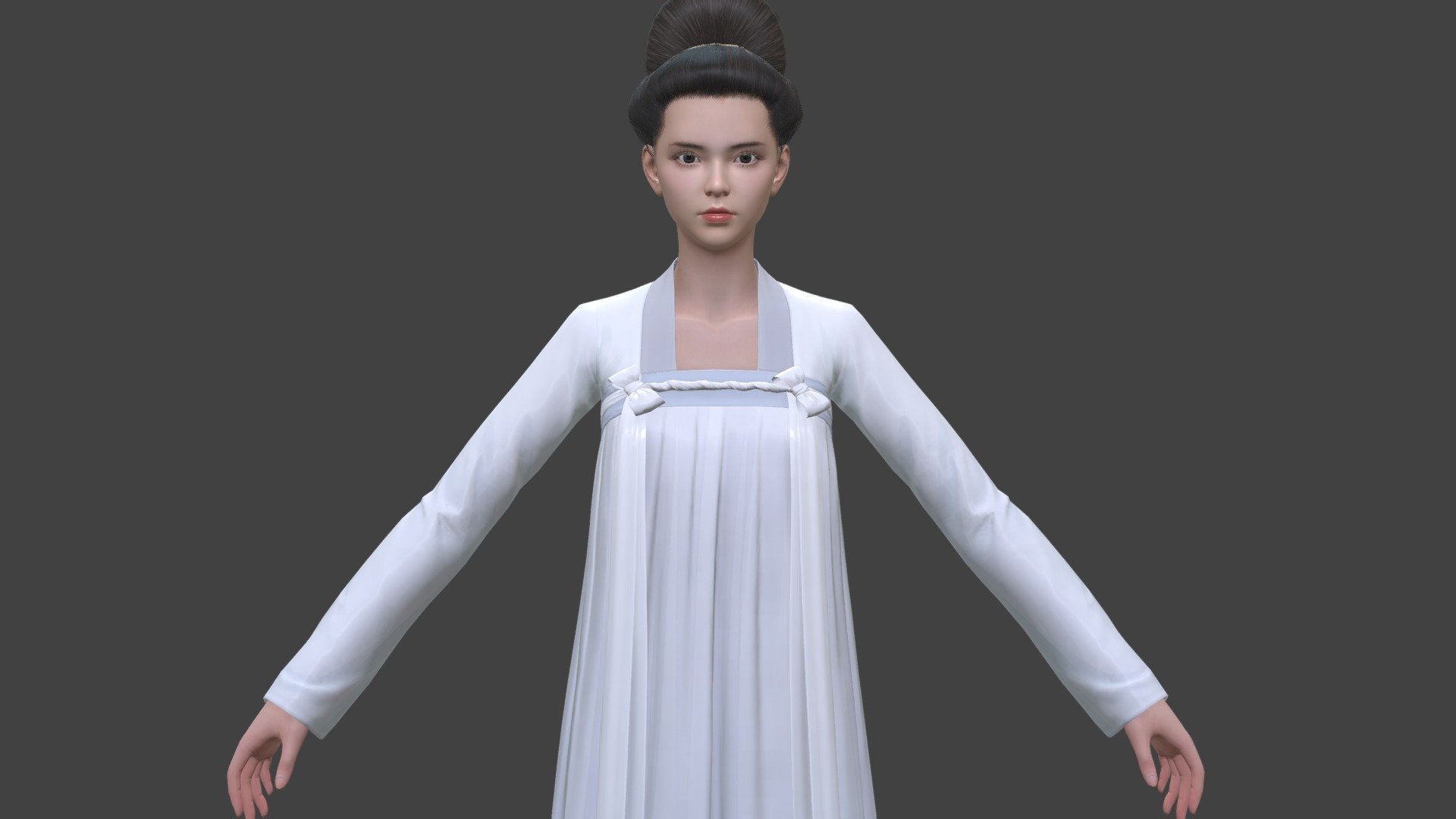 ancient chinese in HANFU Kinmono suit2 3d model