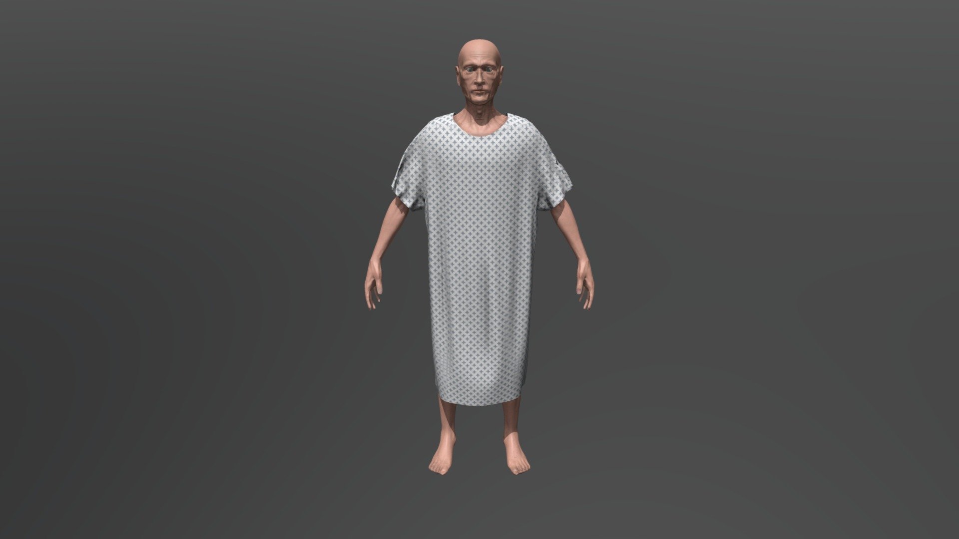 Character In Patient Gown 3d model