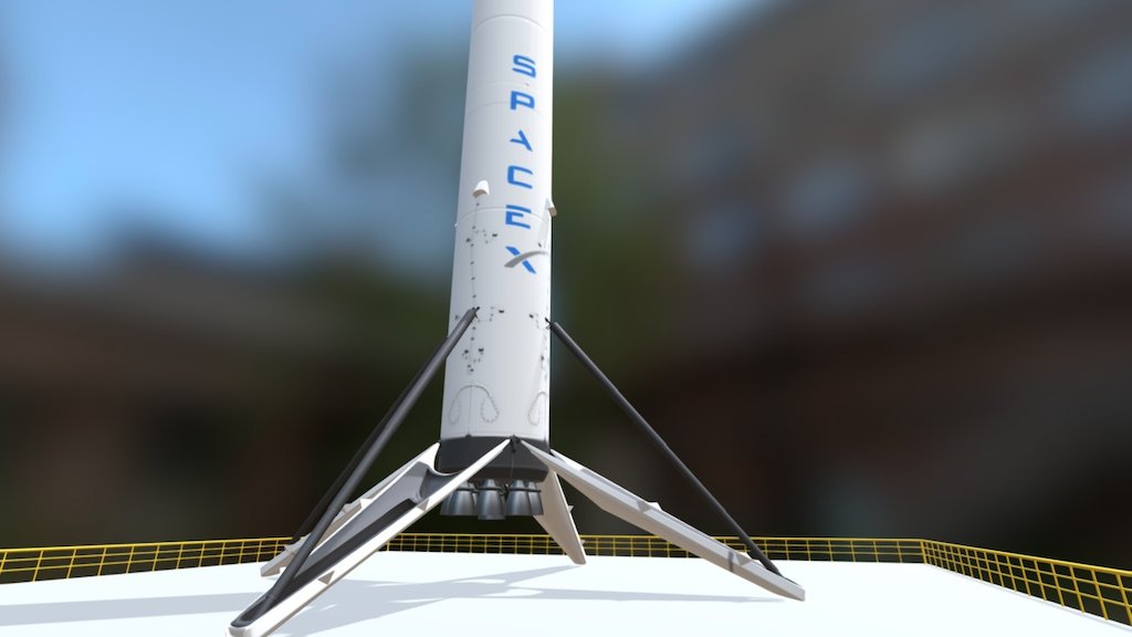 Falcon 9 v1.2 (Landing configuration) 3d model