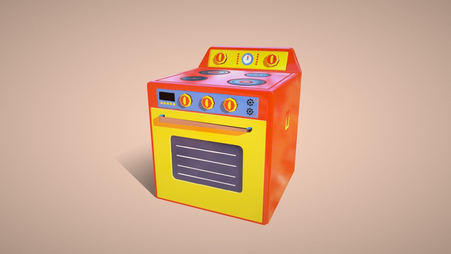 Cute Kitchen Oven 3d model