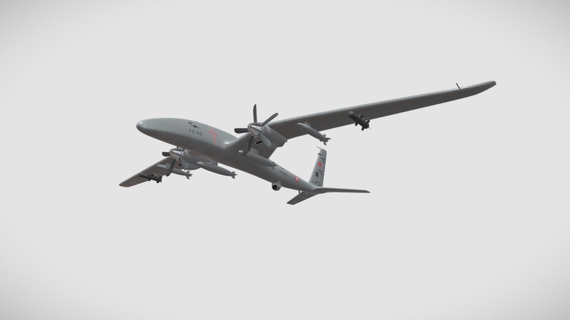 Bayraktar Akıncı UCAV 3d model