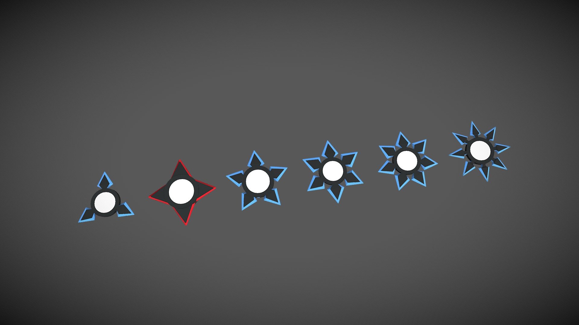 Low poly Ninja Shuriken/ Saw blades 3d model