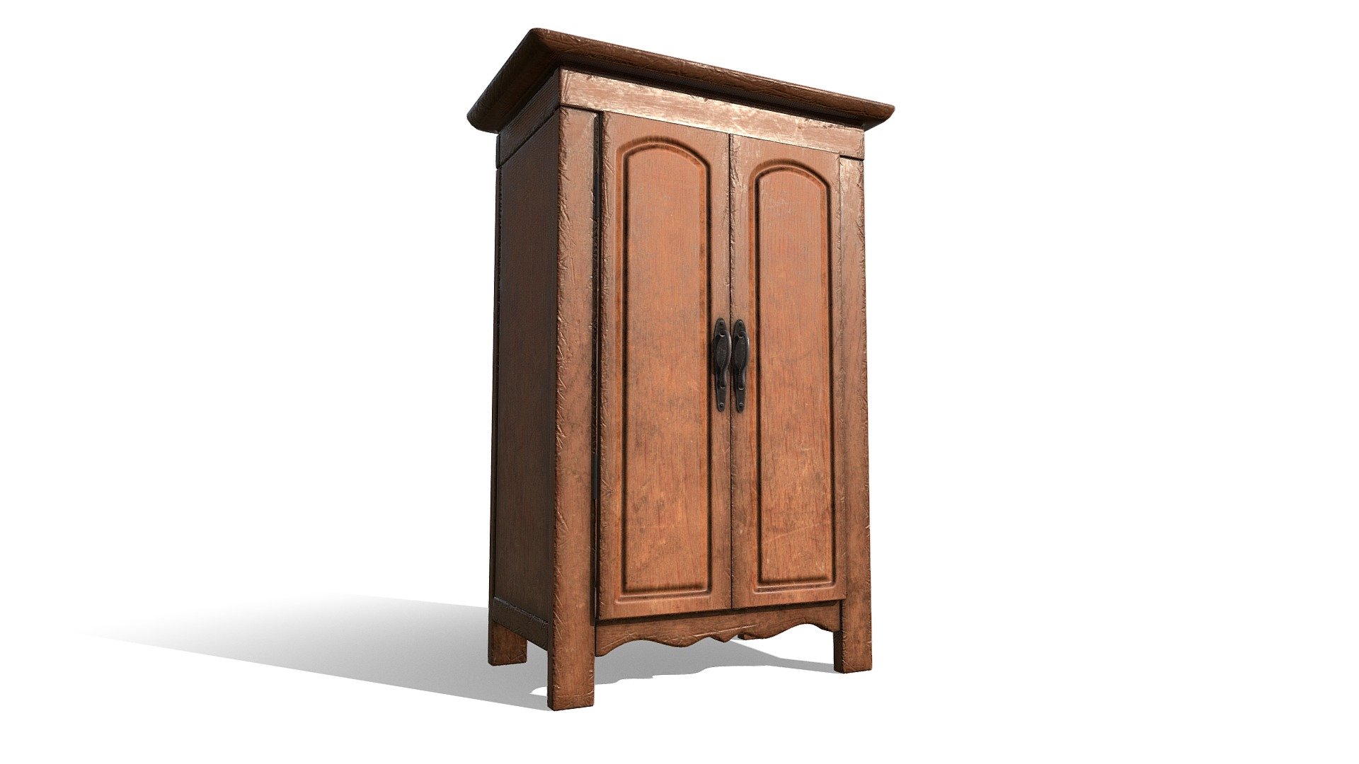 Antique Wooden Wardrobe 3d model