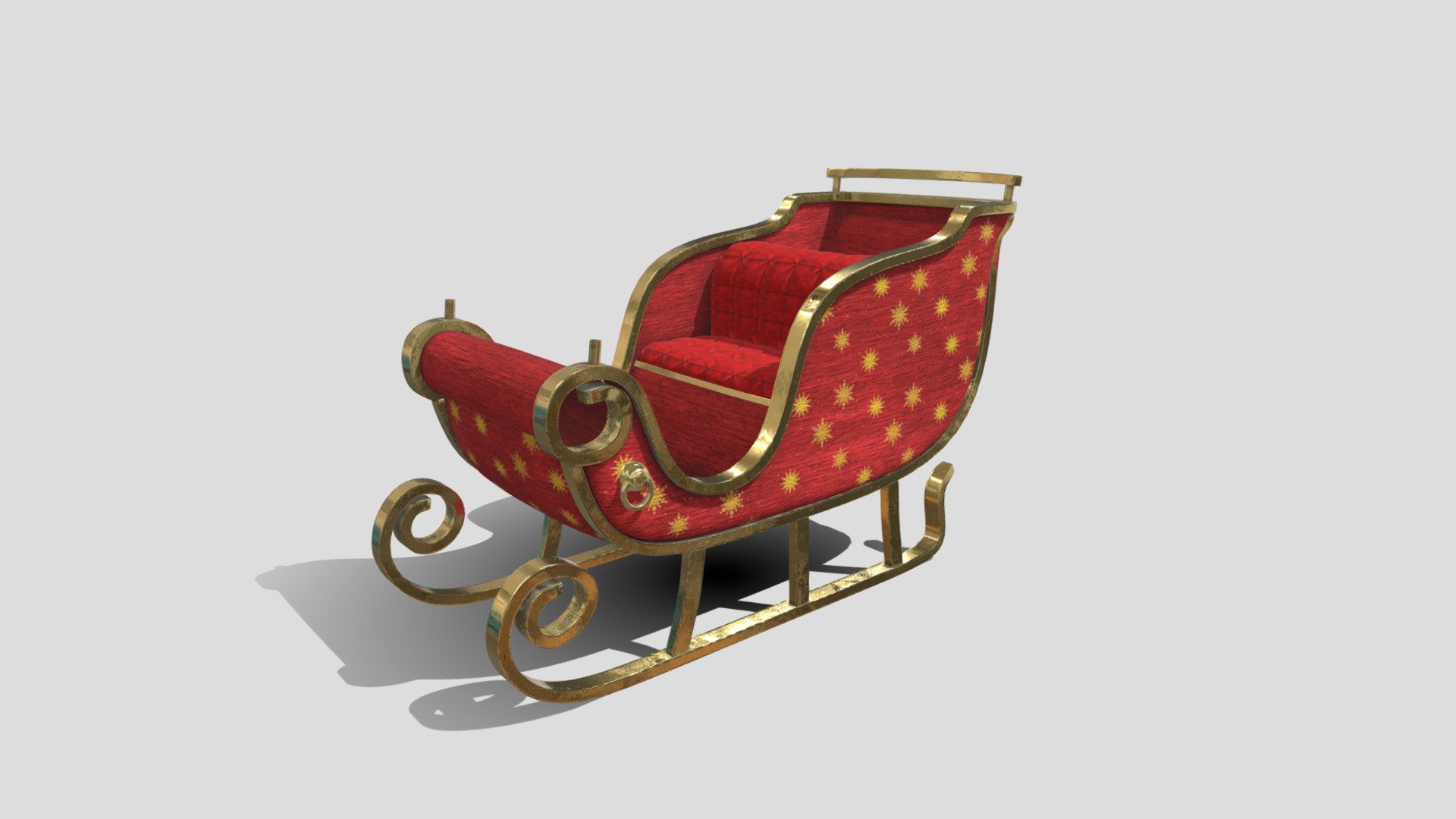 Holiday decorated Sled 3d model