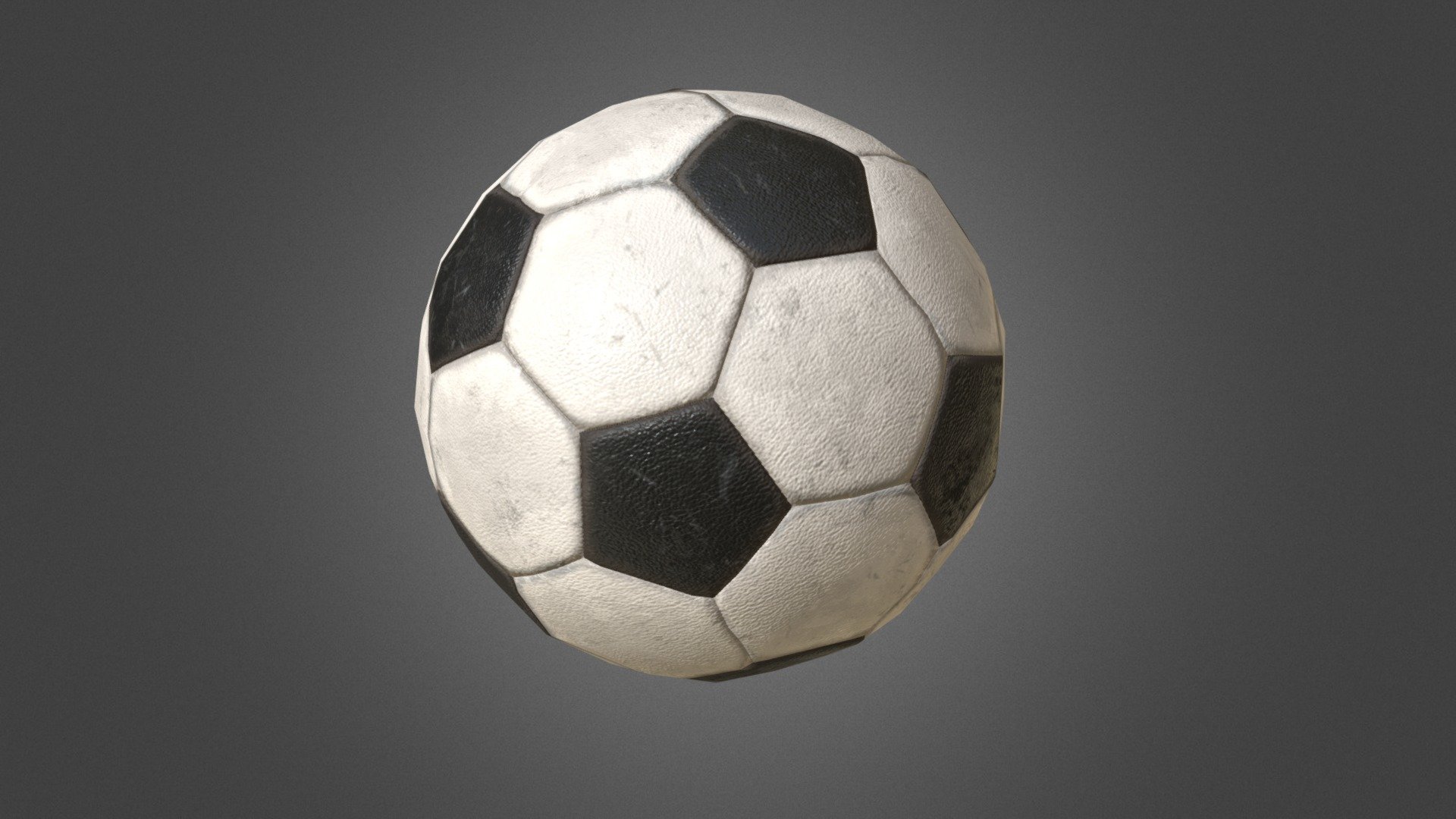 Used Football Ball Low Poly PBR Model 3d model