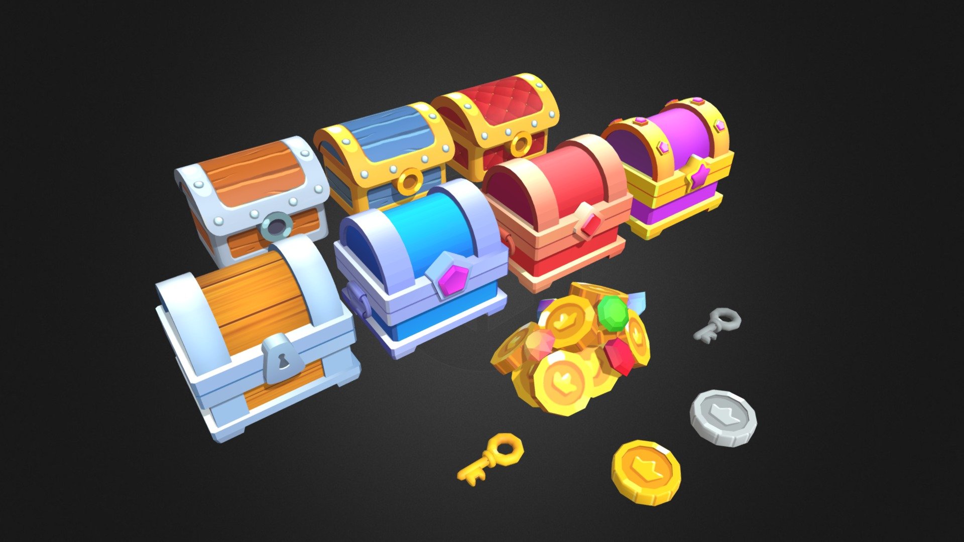 Stylized Casual Chests 3d model