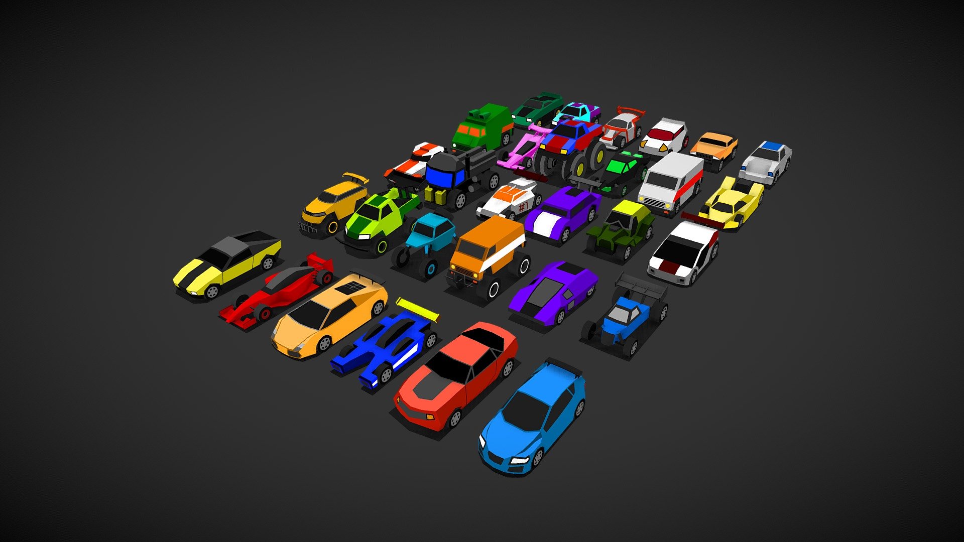 Mobile Toon Cars 3d model