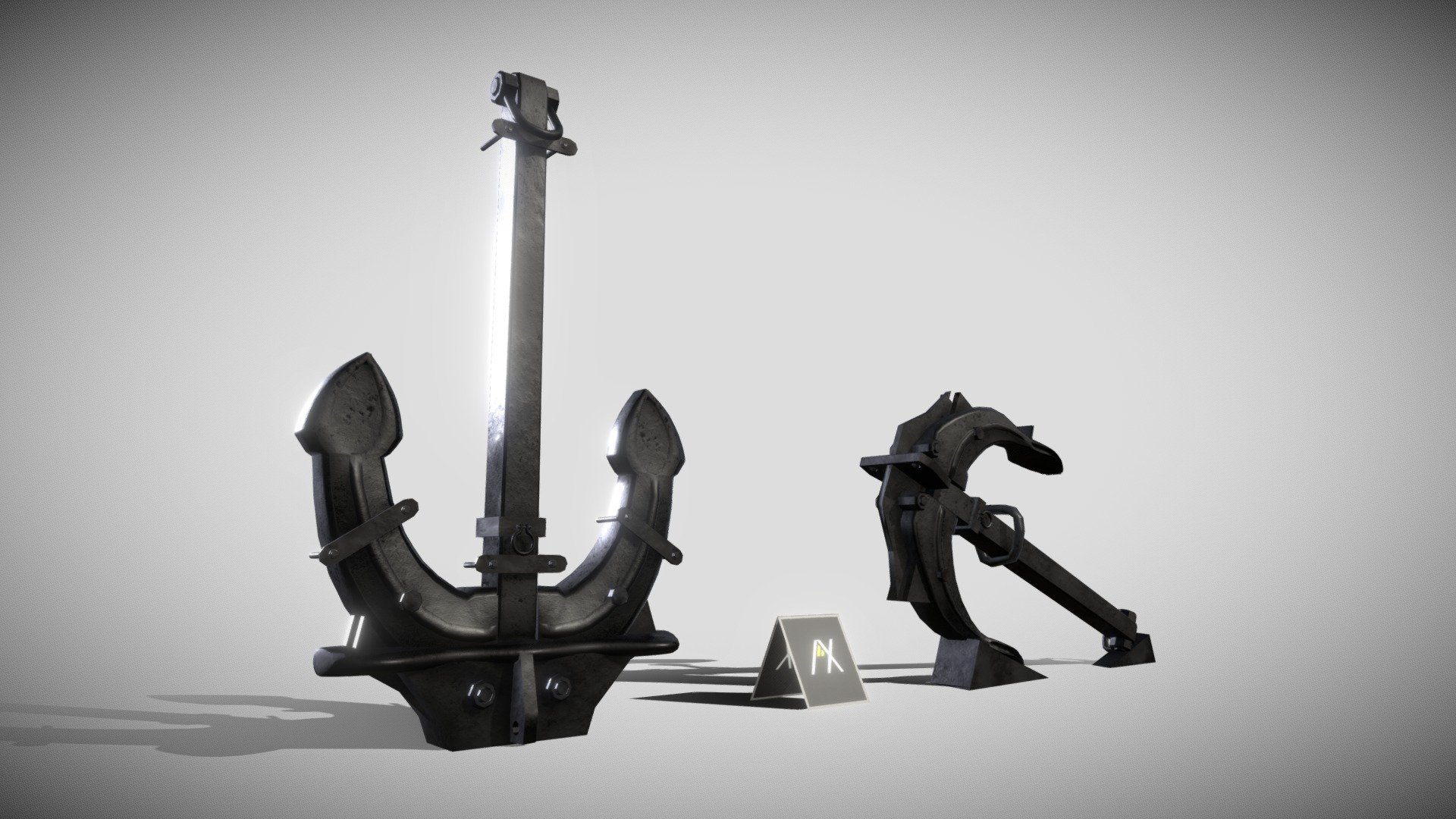 Titanic Anchors Front Back 3d model