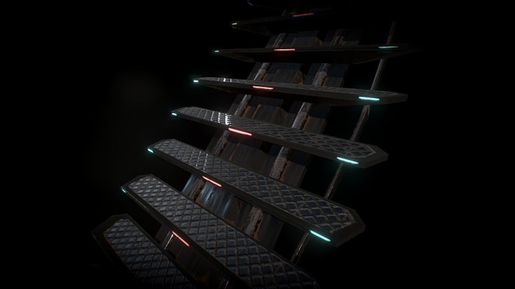 SciFi Stairs 3d model