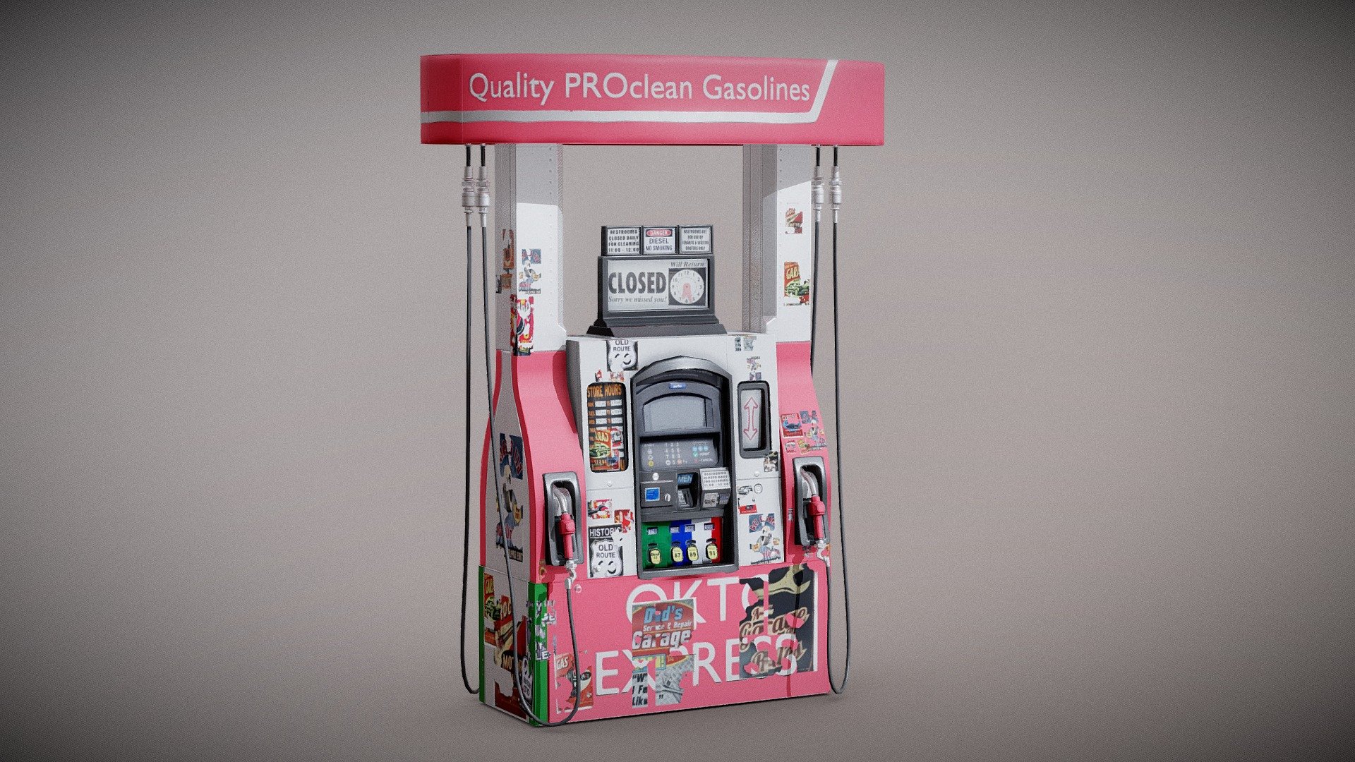 gas pump 3d model