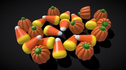 Halloween Candy Corn and Pumpkins