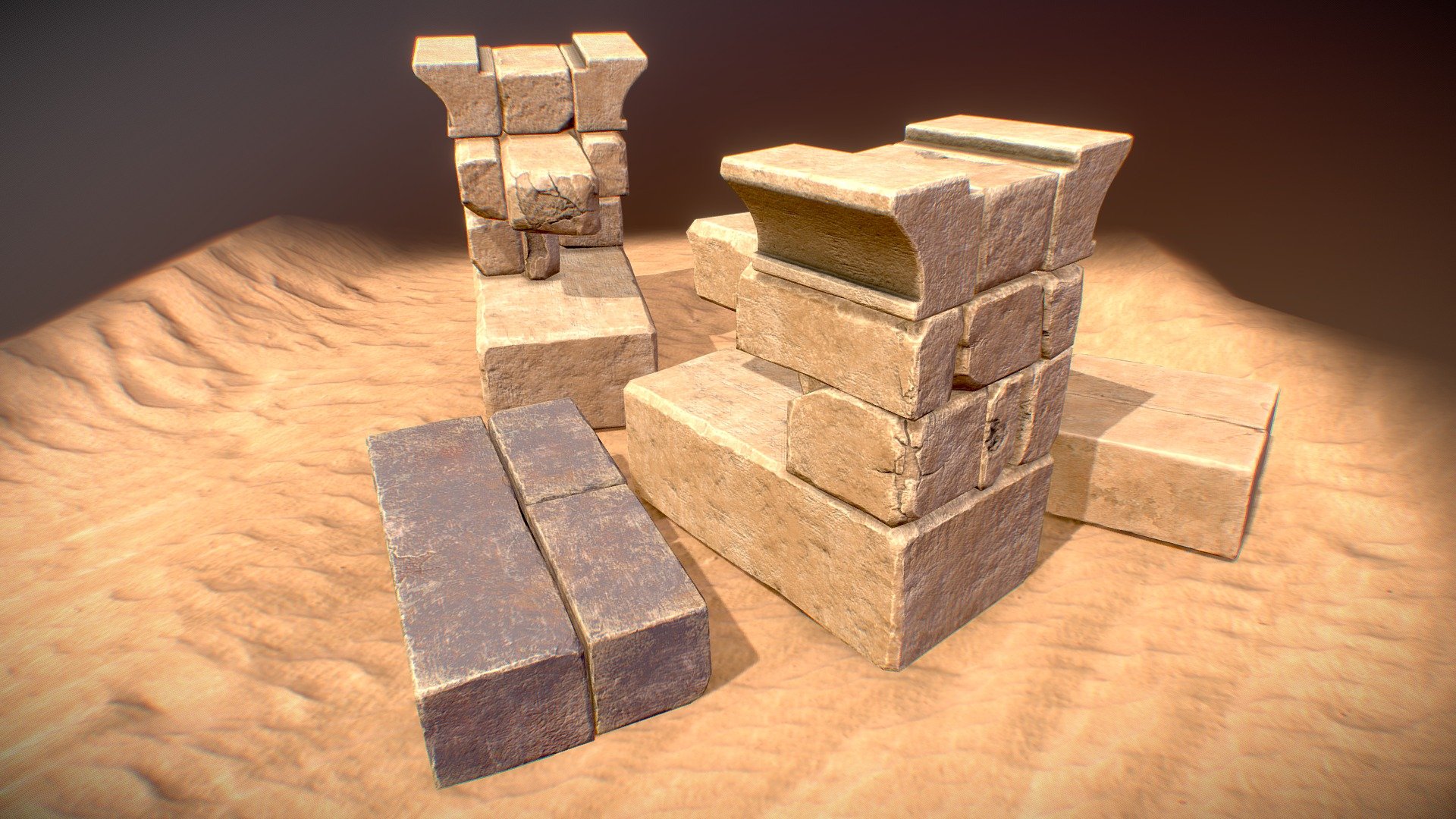 Ancient Sandstone Bricks 3d model