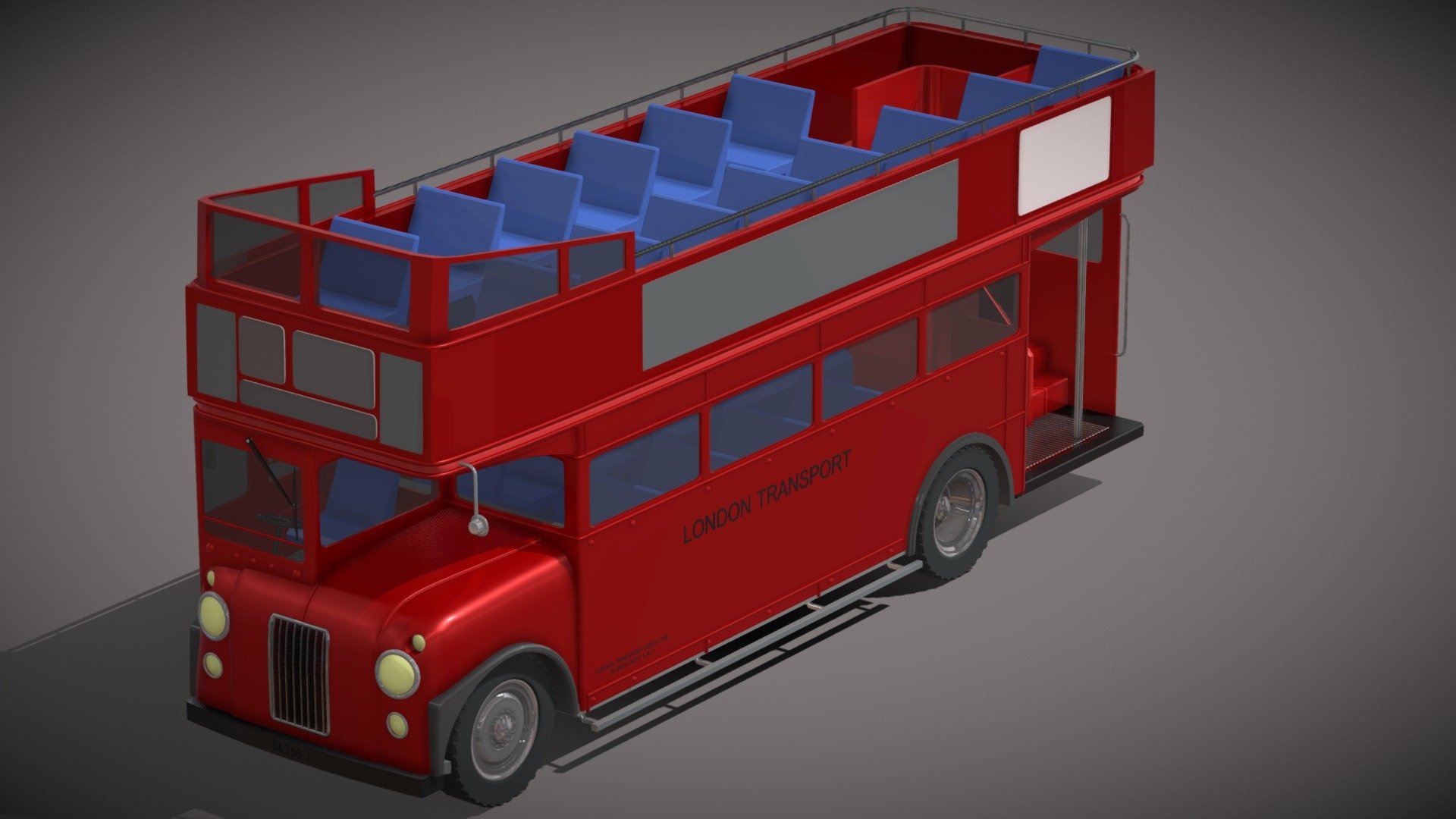 London Bus_Open Top 3d model