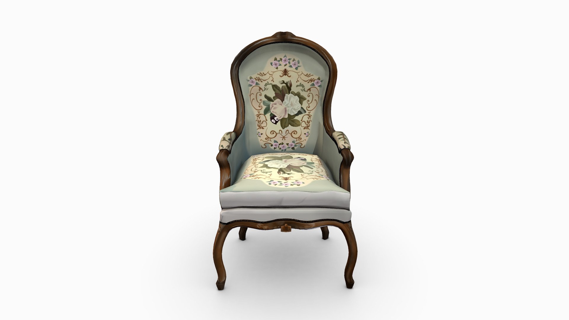 Antique Bergere Chair 3d model