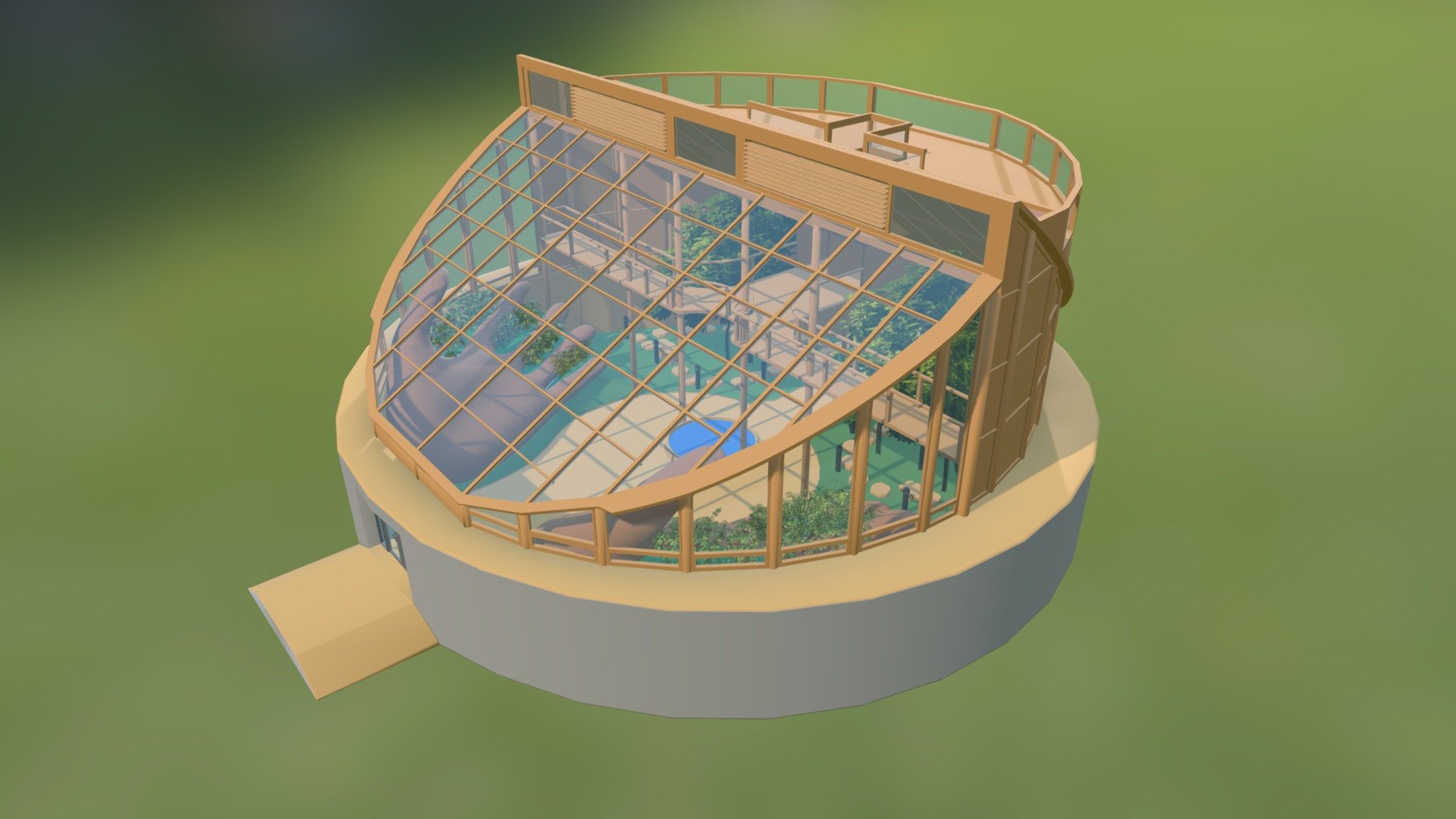 Central Atrium for the Earthbag Village 3d model