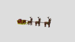 Santa Sleigh Reindeers Gifts