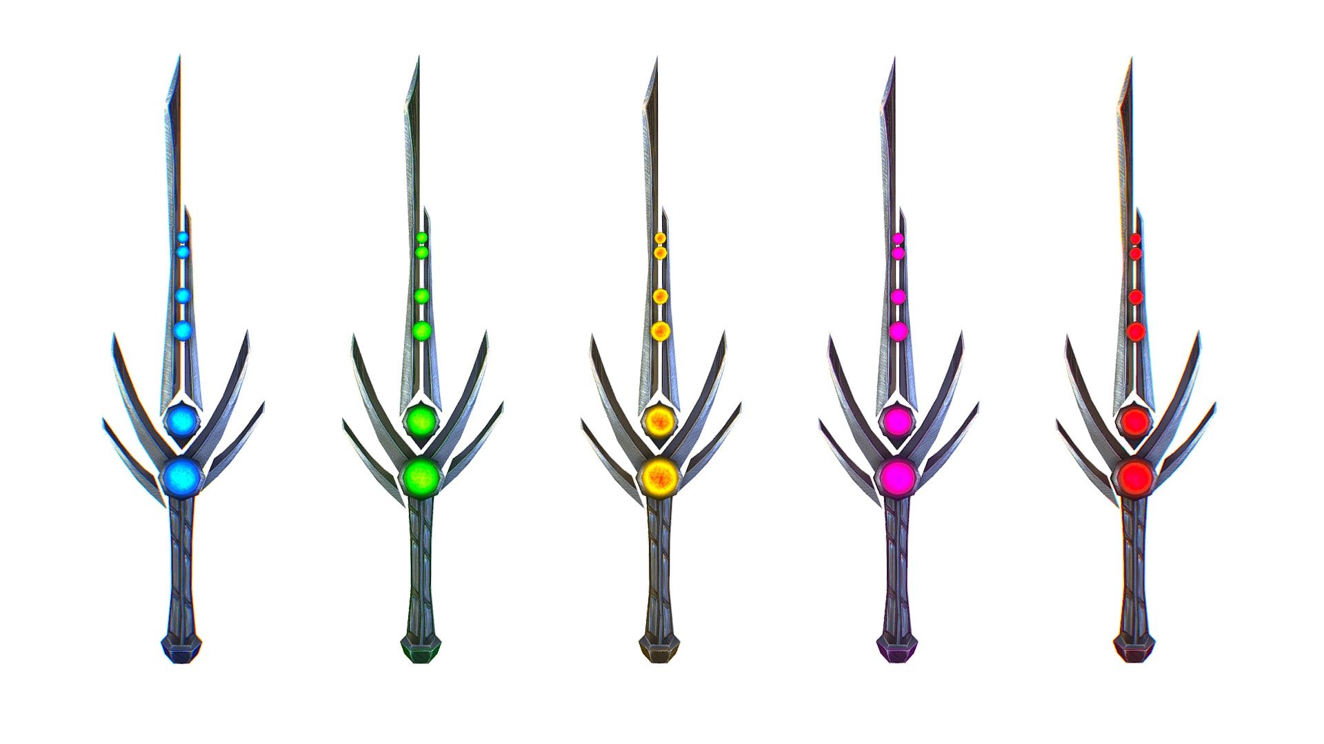 a set of cutting weapons 3d model