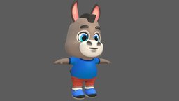 Donkey Mule Animated Rigged