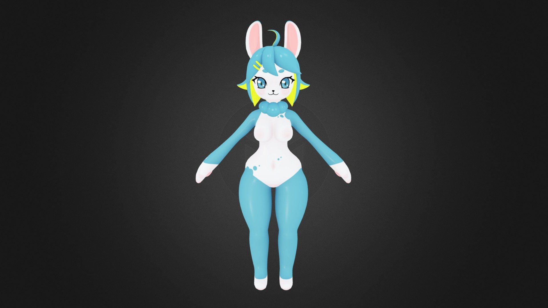 Aqua Bunny VRChat Avatar 3d model