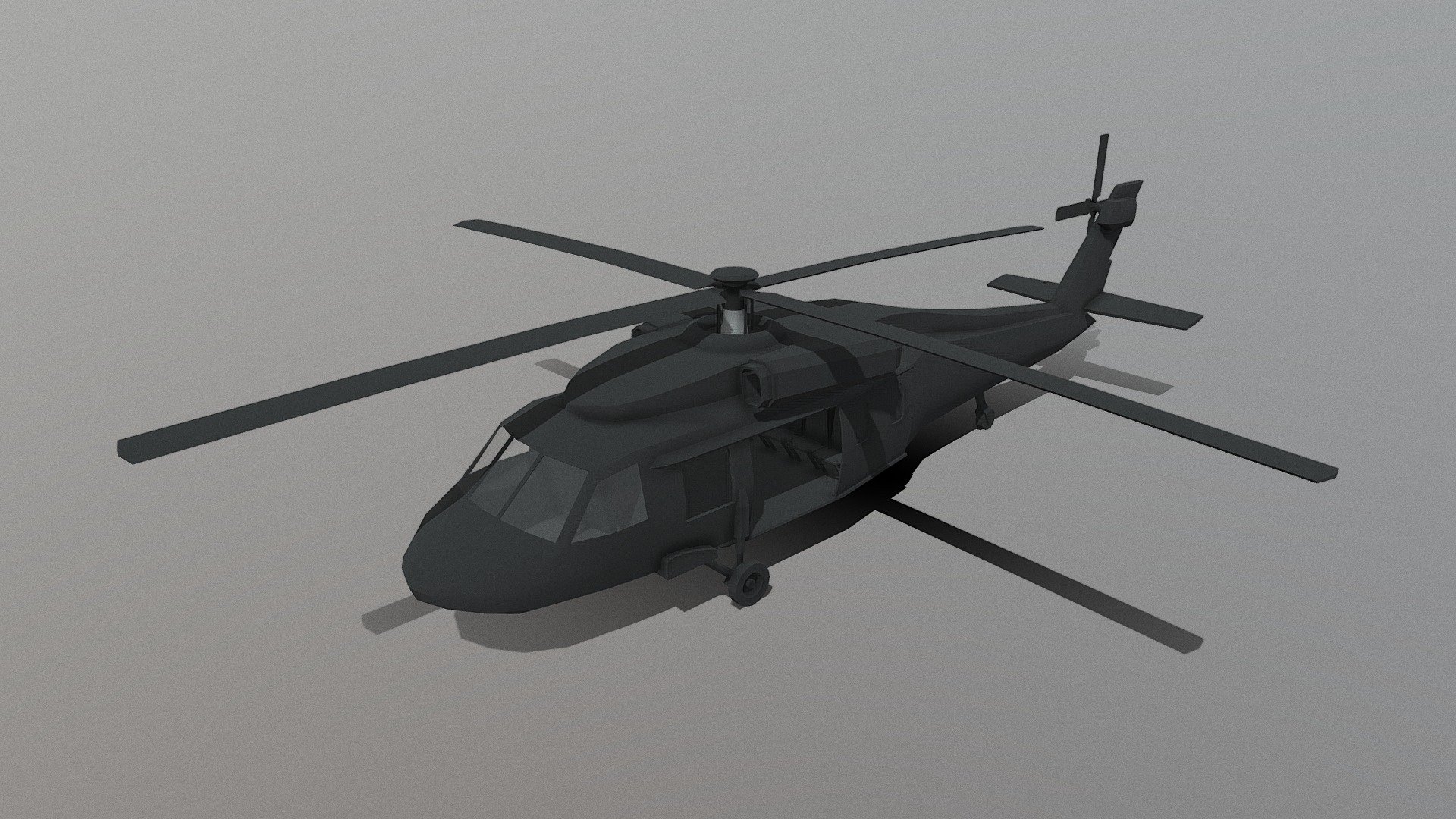 Black Hawk Low Poly 3d model