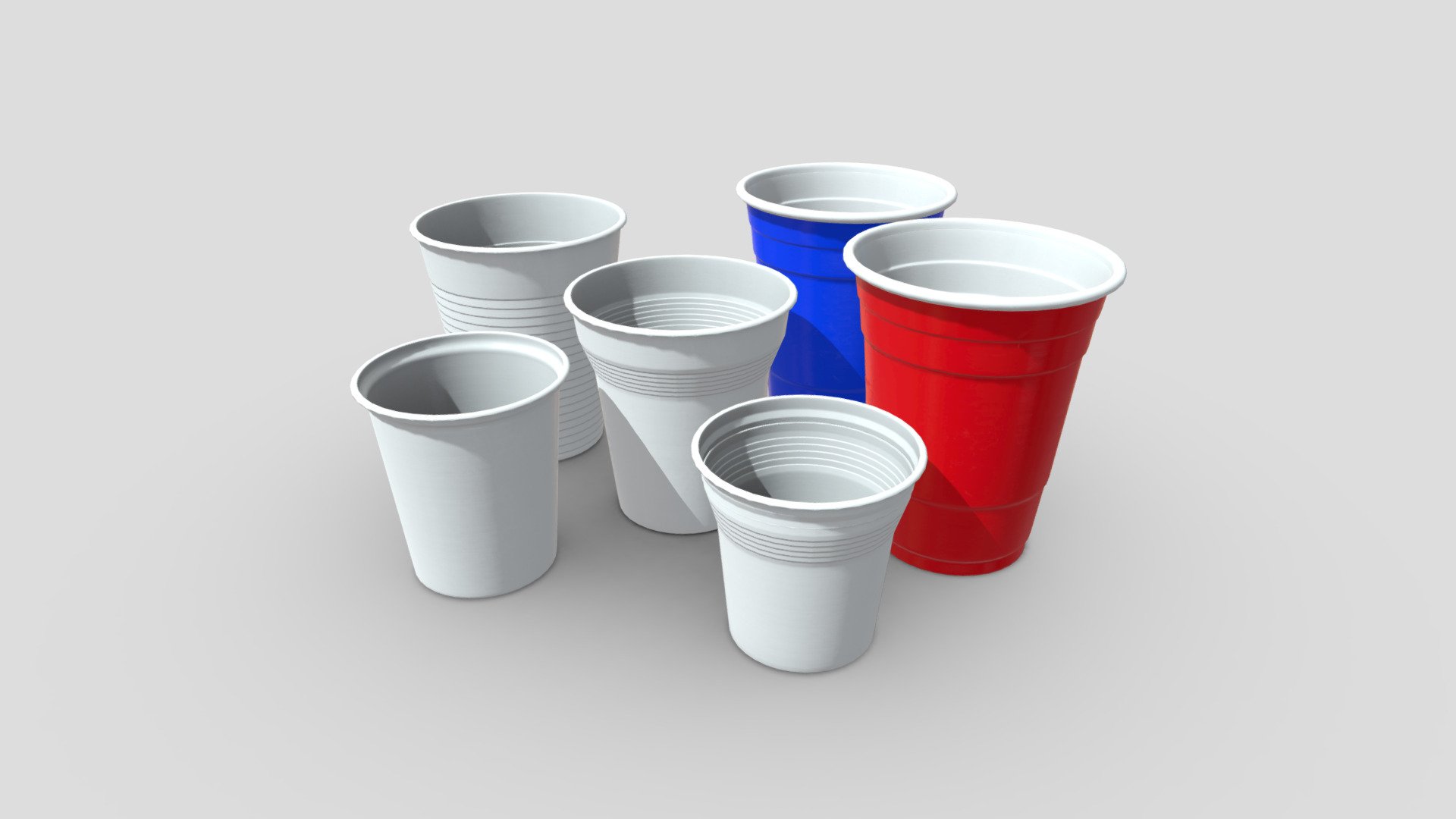 Plastic Cup Pack 3d model