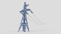 High Voltage Transmission Line Tower (tileable)