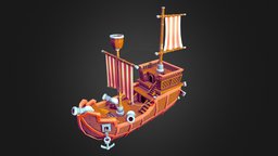 Hand-Painted Stylized Pirate Ship