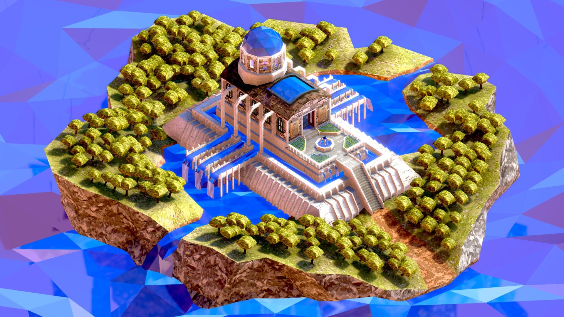 Water Temple Island 3d model