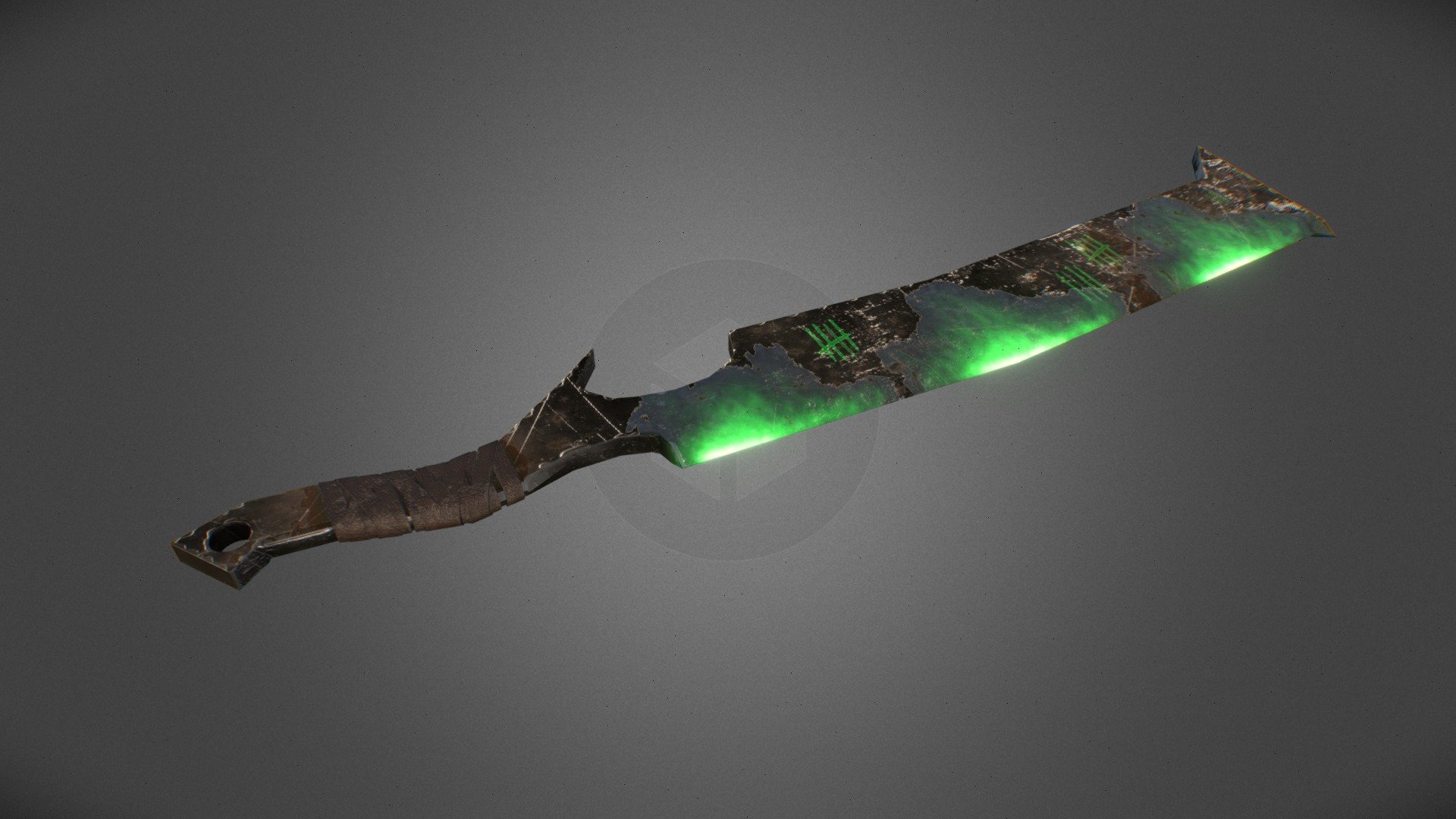 Toxic Machete 3d model