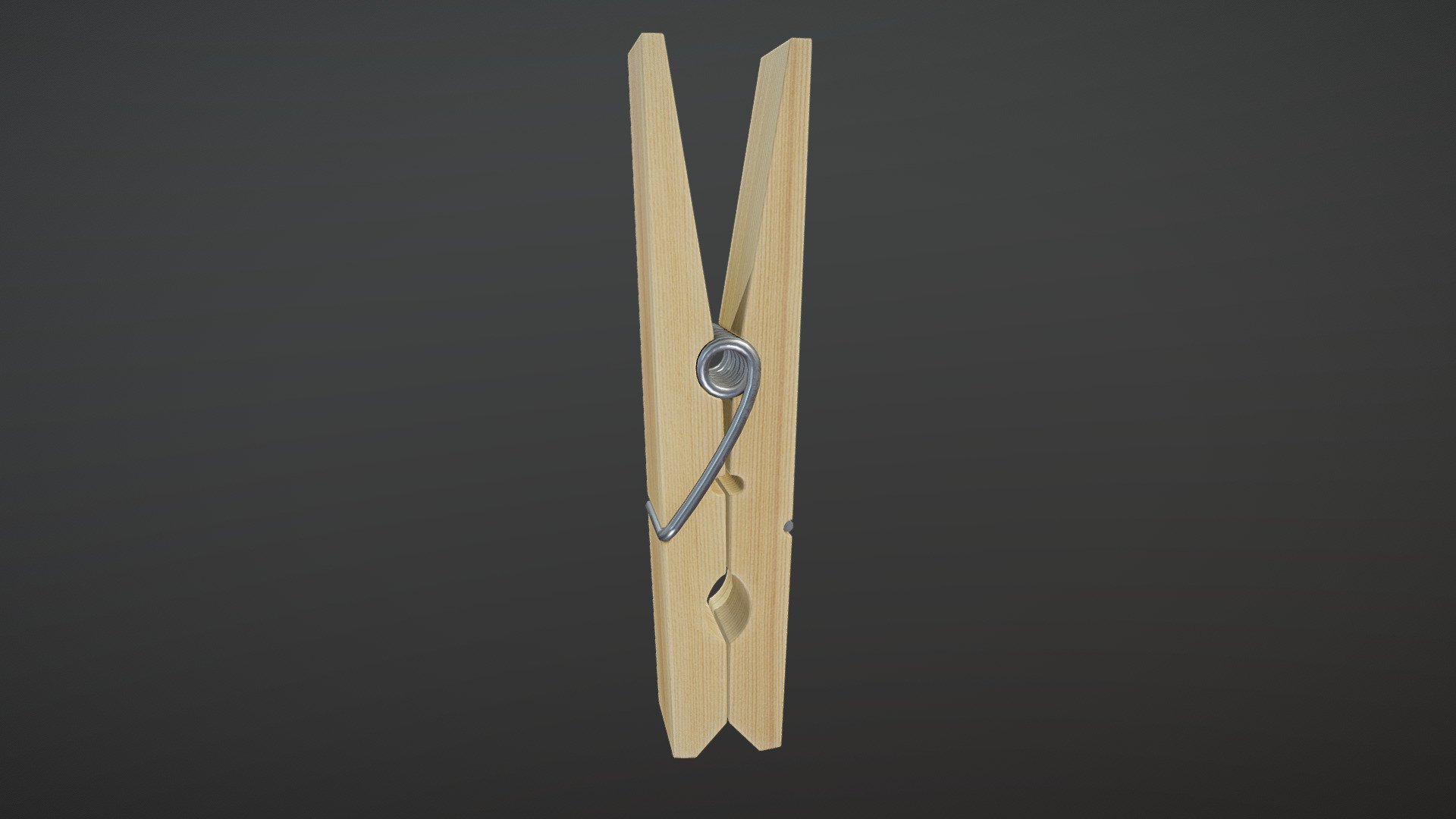 Wooden Clothespin PBR 3d model