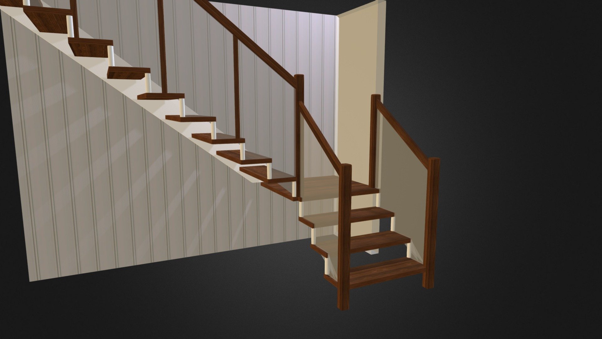 Stair Glass rail 3d model